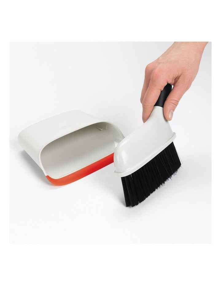 Compact Dustpan & Brush Set in White