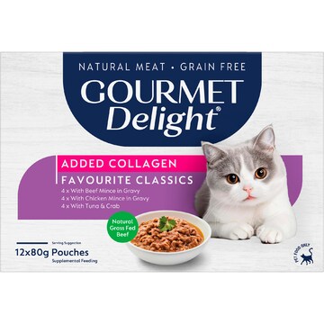 Gourmet Delight Mixed Classic Wet Cat Food 80g x 12 pack