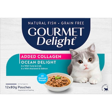 Gourmet Delight Ocean Delights Wet Cat Food 80g x 12 pack