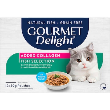 Gourmet Delight Fish Selection Wet Cat Food 80g x 12 pack
