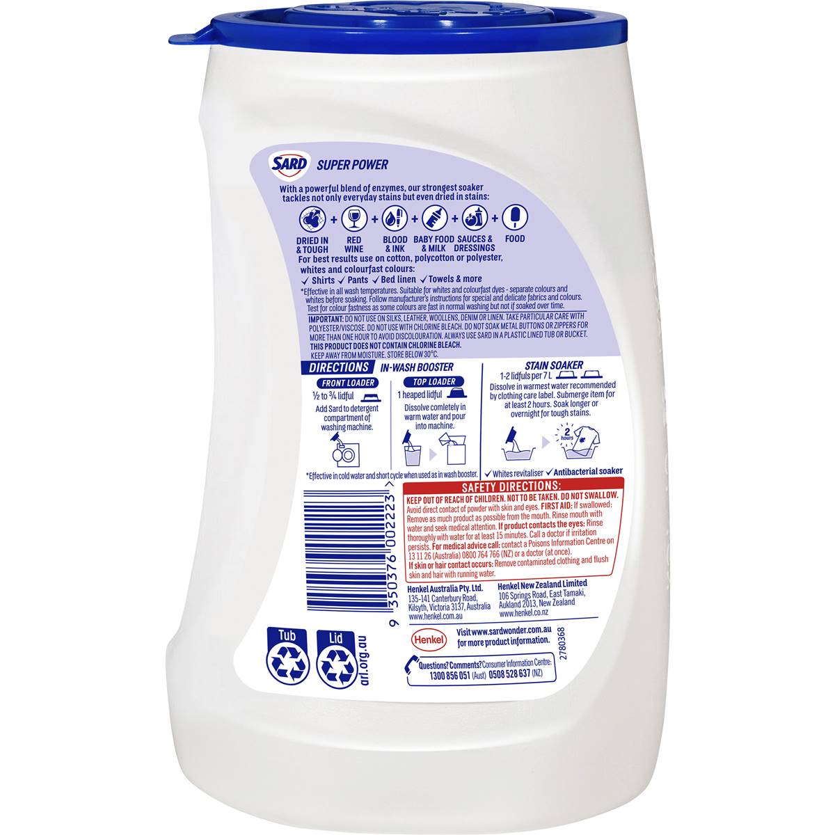 Sard Super Power Stain Remover Powder Soaker 900g