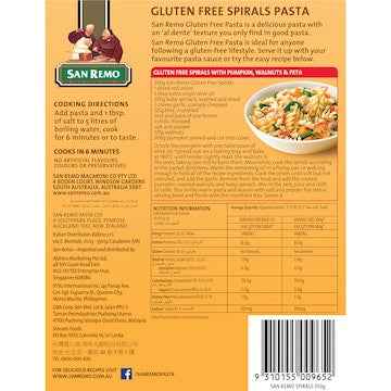 San Remo Gluten Free Spirals 350g