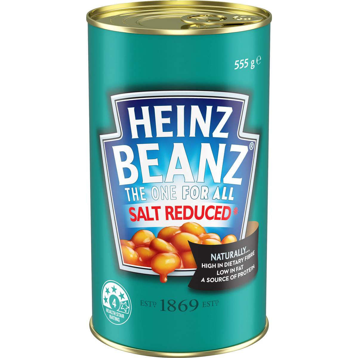 Heinz Beanz Canned Baked Beans Salt Reduced 555g