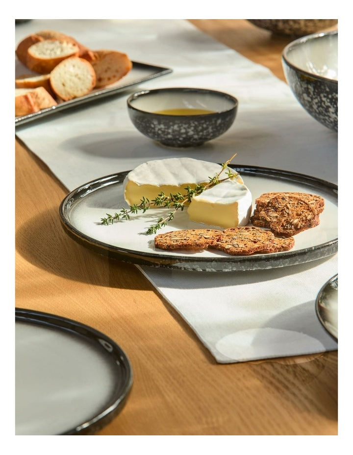 Caviar Granite High Rim Plate 26.5cm in Black/White