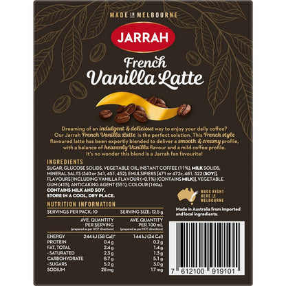 Jarrah French Vanilla Latte Satchets 10 pack