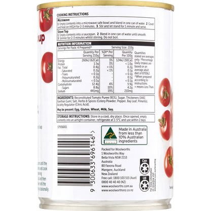 Woolworths Tomato Soup 420g