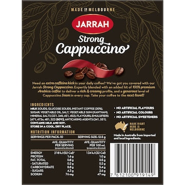 Jarrah Strong Cappuccino Sachets 10 pack