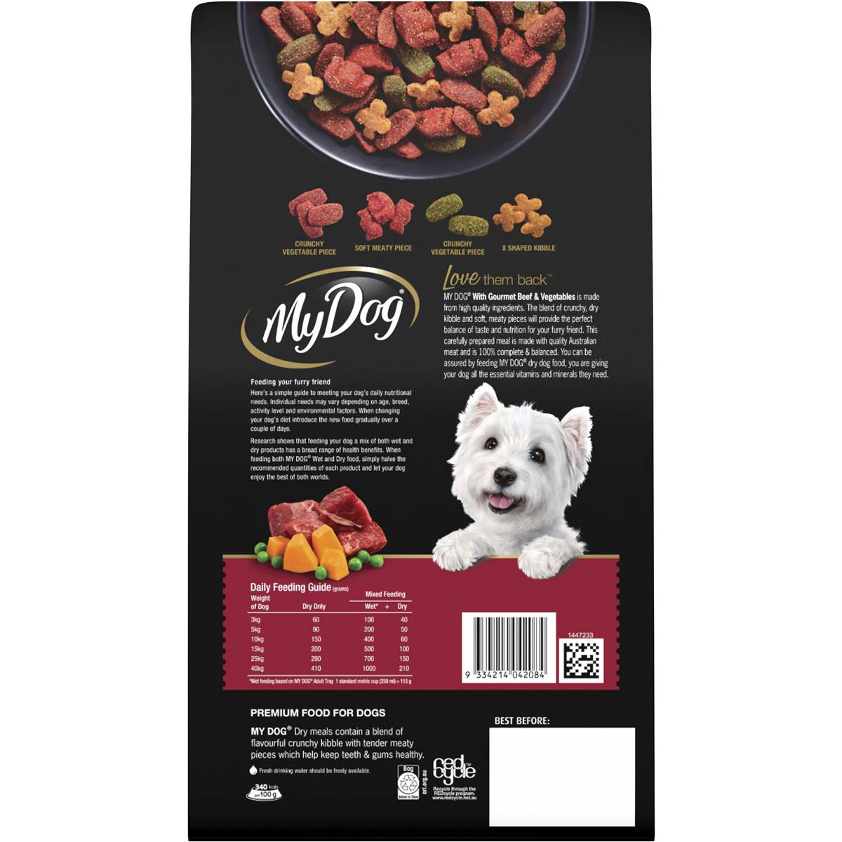My Dog Gourmet Beef With Roast Vegetables Flavours Dry Food 1.5kg