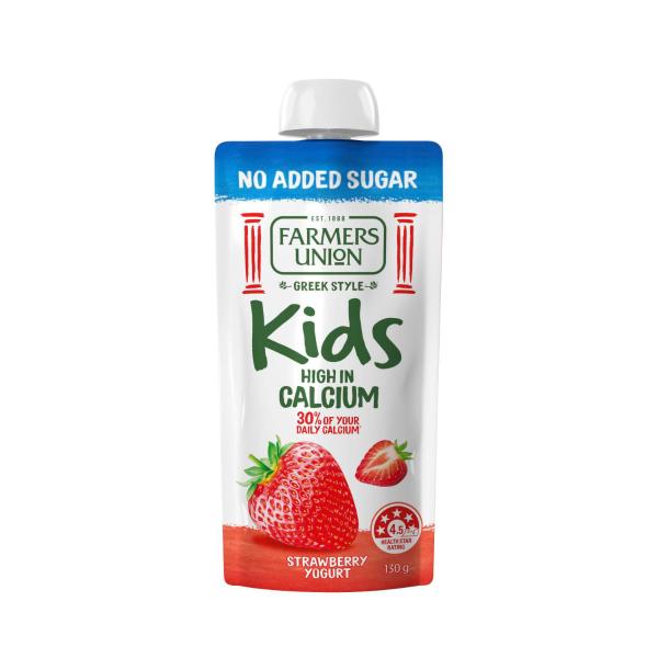 FARMERS UNION NAS KIDS YOGURT POUCH STRAWBERRY 130G