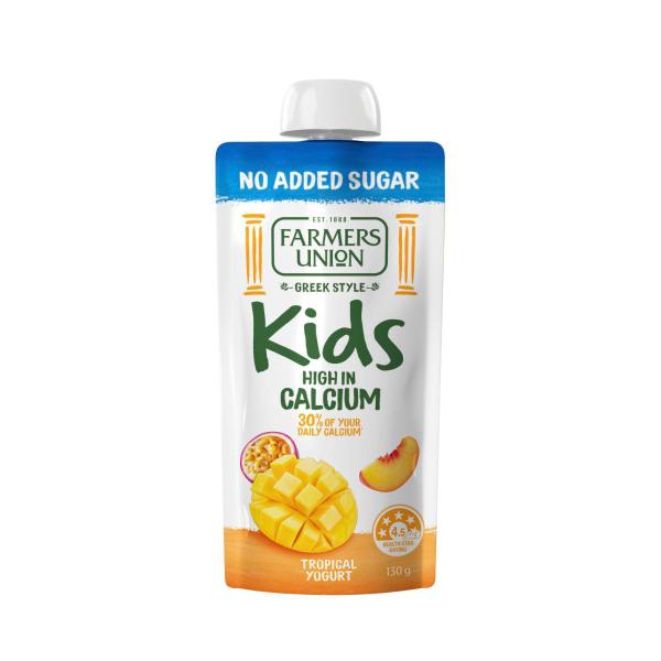 FARMERS UNION NAS KIDS YOGURT POUCH TROPICAL130G