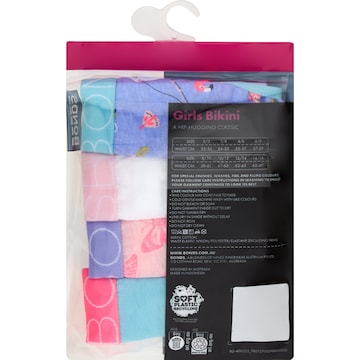 Bonds Girls Underwear Bikini Briefs Size 4-6 Or 6-8 Assorted 4 pack