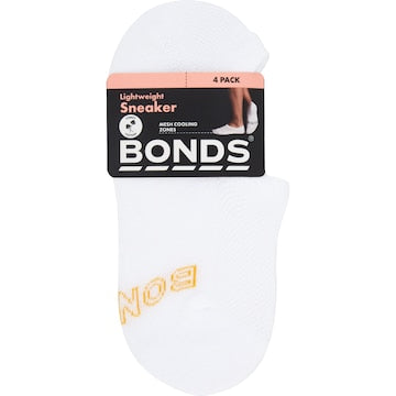 Bonds Ladies Lightweight Sneaker Socks Size 3-8 Assorted 4 pack