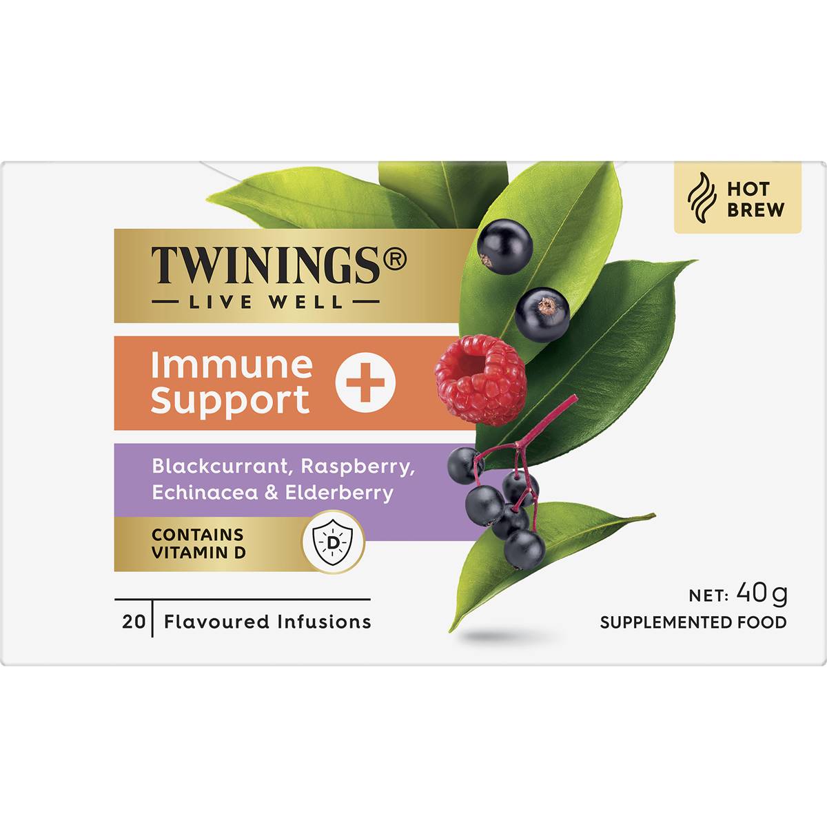 Twinings Live Well Immune Support+ Tea Bags 20 Pack