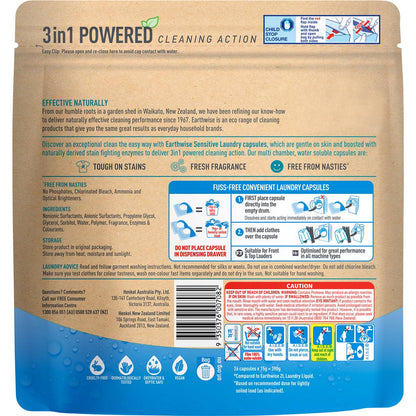 Earthwise Sensitive Clean Laundry Capsules Washing Detergent 26 pack