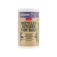 COLES RECYCLED KITCHEN TIDY BAGS MEDIUM 30 PACK