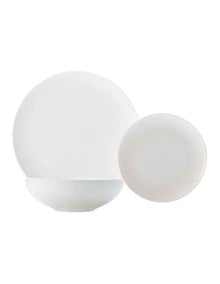 White Basics Diamonds Dinner Set 12 Piece Gift Boxed in White