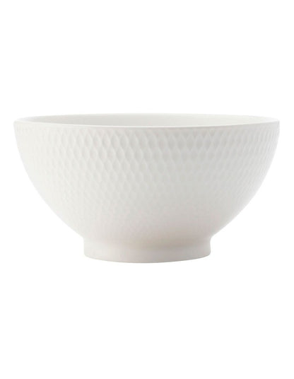 White Basics Diamonds Rice Bowl in White