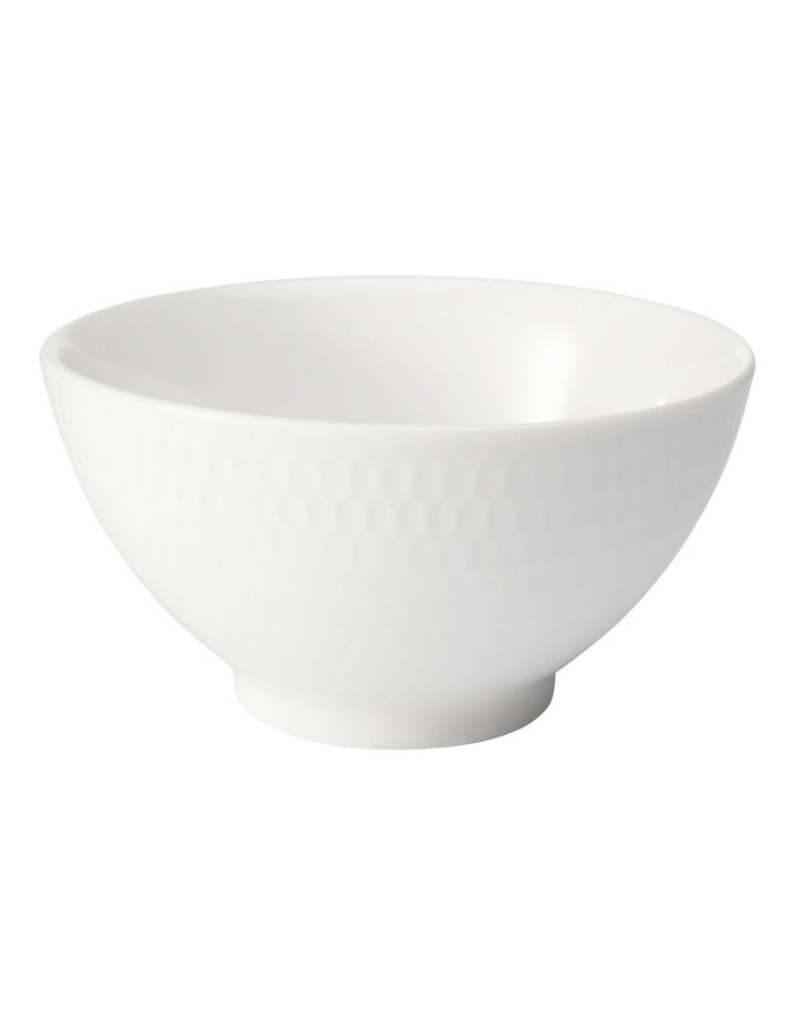 White Basics Diamonds Rice Bowl in White