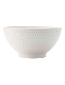 White Basics Diamonds Noodle Bowl in White