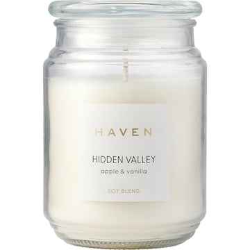 Haven 14.5cm Hidden Valley Apple & Vanilla Soy Blend Candle each