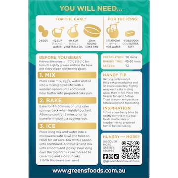Green's Deluxe Vanilla Mud Cake Mix 600g