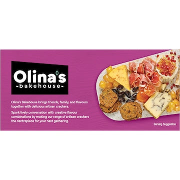 Olina's Bakehouse Artisan Crackers Biscuits Fig & Black Olive 100g