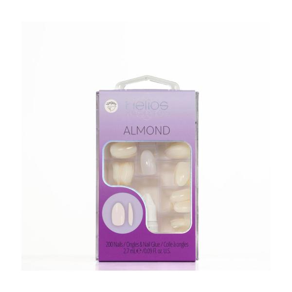 HELIOS ARTIFICIAL NAIL SYSTEM 200PK CLEAR  - ALMOND SHAPE