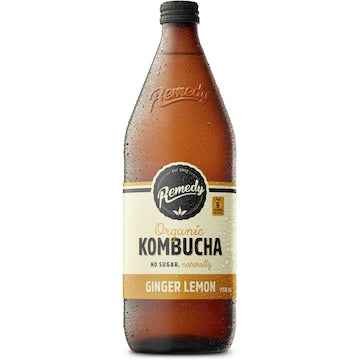 Remedy Organic Kombucha Ginger Lemon 750mL