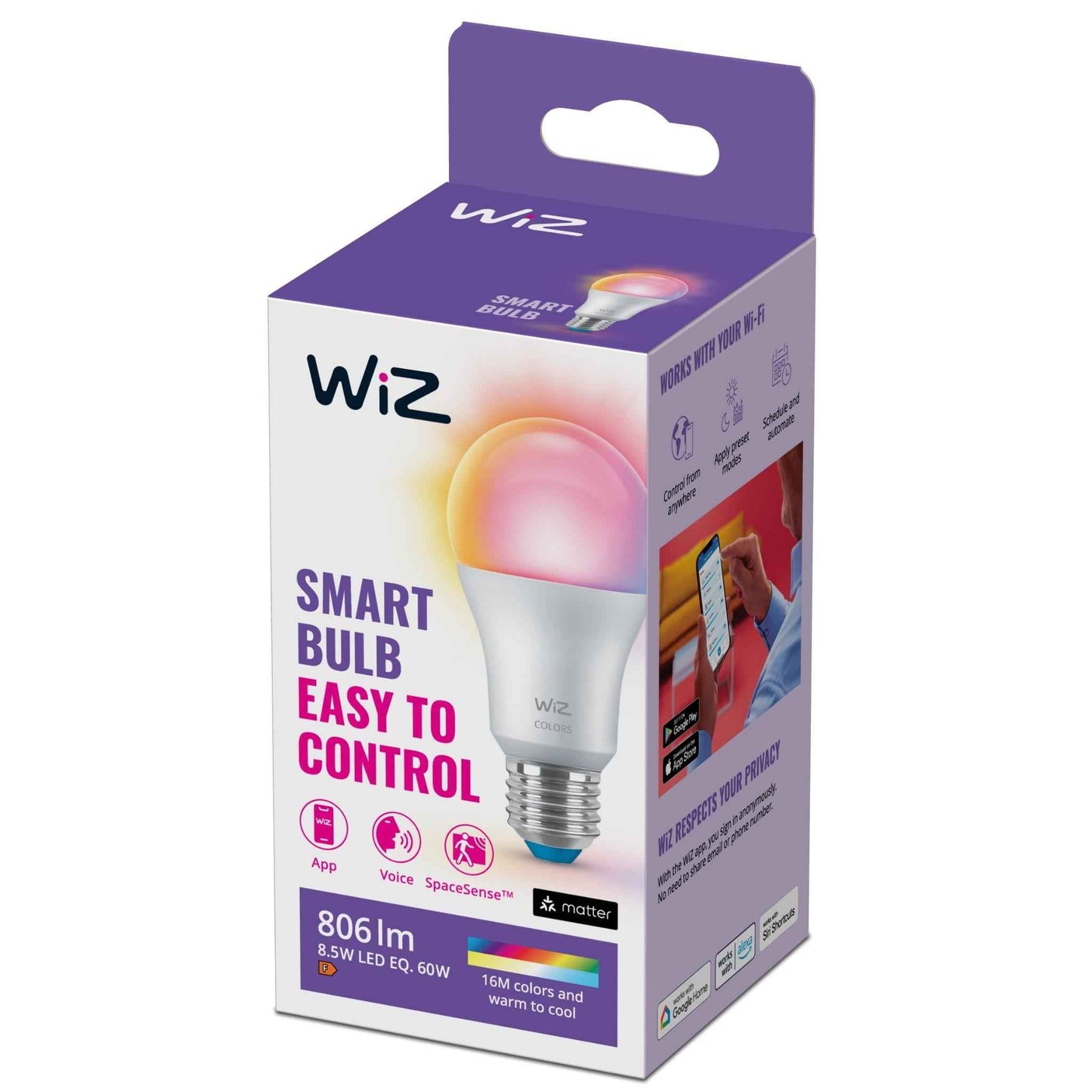 WiZ Colour A60 E27 Smart Bulb [Gen 2]