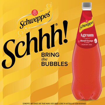 Schweppes Agrum Blood Orange Soft Drink Bottle 1.1L
