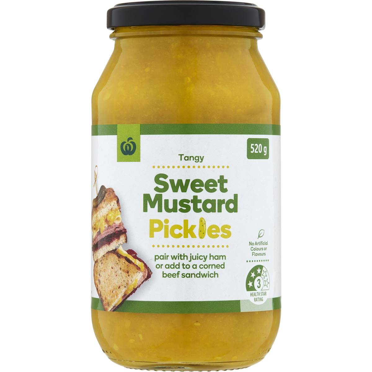 Woolworths Sweet Mustard Pickles 520g