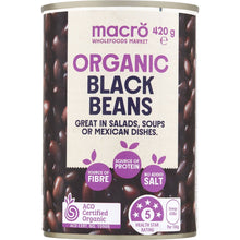 Macro Organic Black Bean No Added Salt 420g