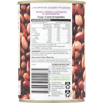 Macro Organic 3 Bean Mix 420g