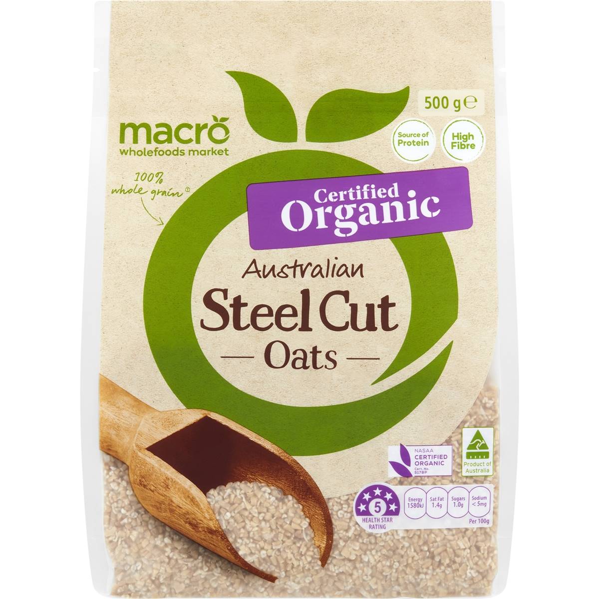 Macro Organic Steel Cut Oats 500g