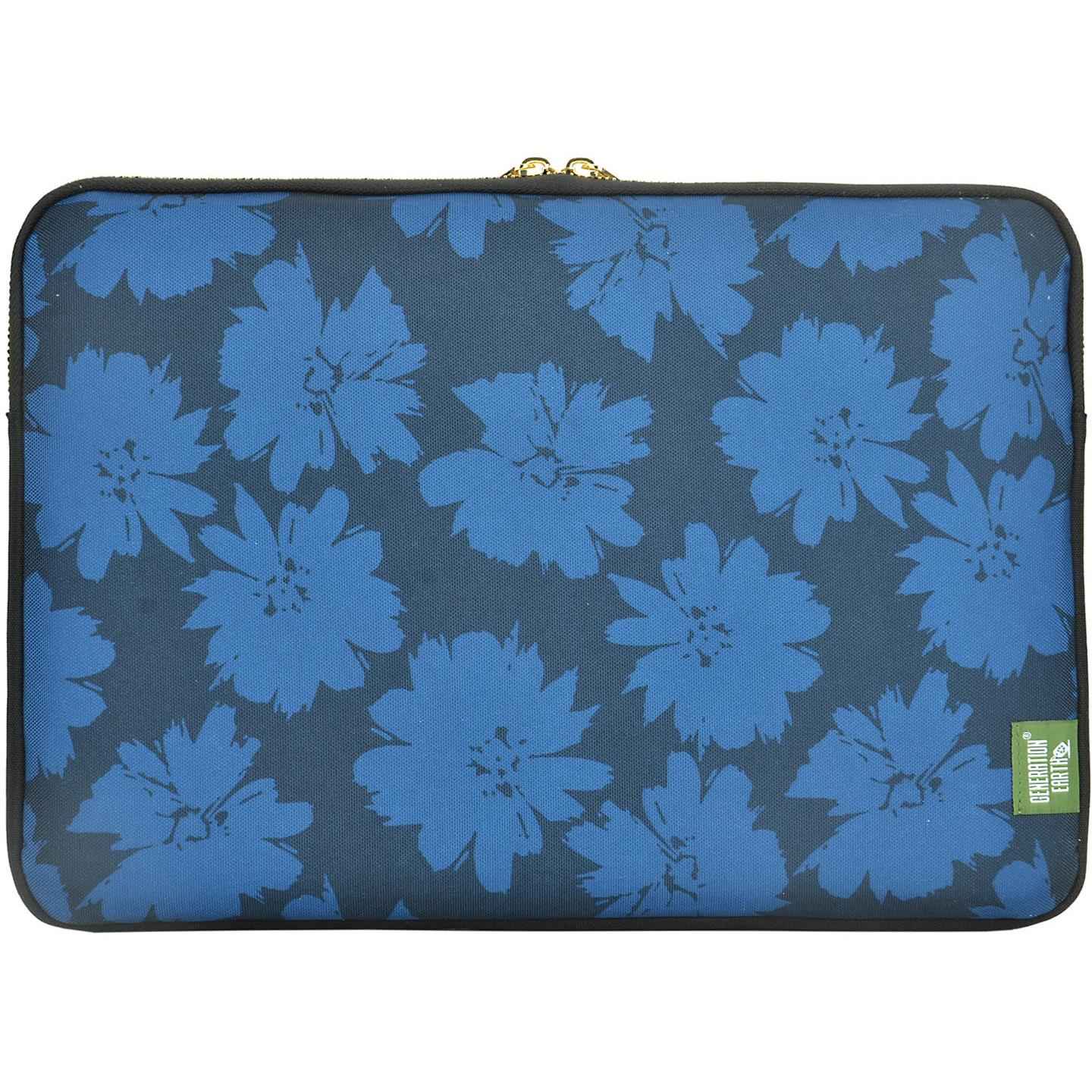 Generation Earth Artisan Pattern 13.3 - 14.1" Laptop Sleeve (Blue Flower)