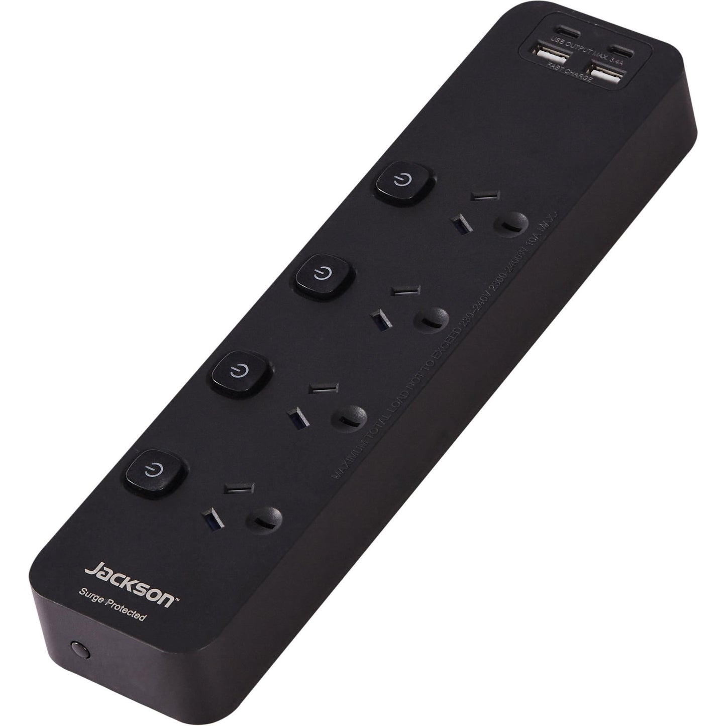 Jackson Fast Charge USB-C/A 4 Way Surge Protected Powerboard
