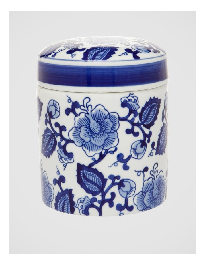 Hand-Painted Ginger Cylindrical Canister 12x15cm