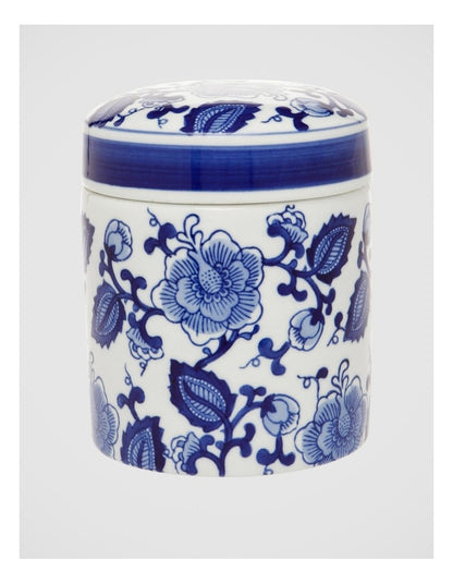 Hand-Painted Ginger Cylindrical Canister 12x15cm