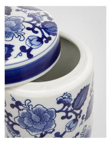 Hand-Painted Ginger Cylindrical Canister 12x15cm