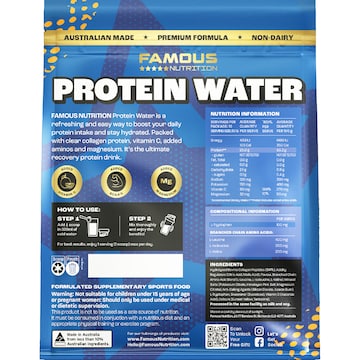 Famous Nutrition Sport Hydration Powder Electro Coconut Water Orange Mango 180g