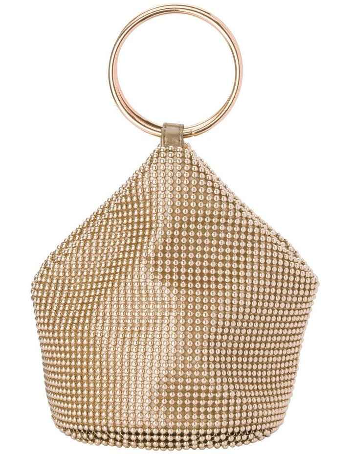 Bianca Ball Mesh Top Handle Bag in Gold
