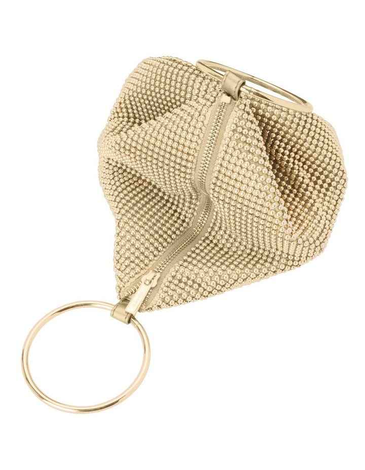 Bianca Ball Mesh Top Handle Bag in Gold