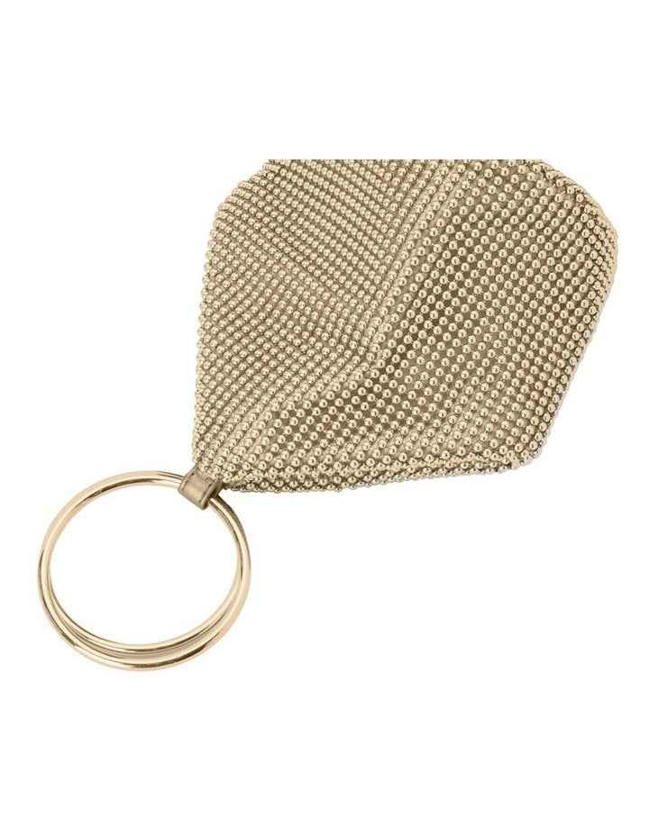 Bianca Ball Mesh Top Handle Bag in Gold