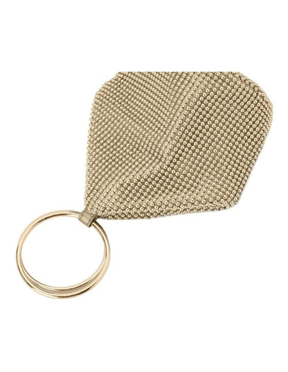 Bianca Ball Mesh Top Handle Bag in Gold