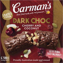 Carman's Muesli Bars Dark Choc, Cherry & Coconut 6 pack