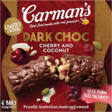 Carman's Muesli Bars Dark Choc Cherry & Coconut 6 pack
