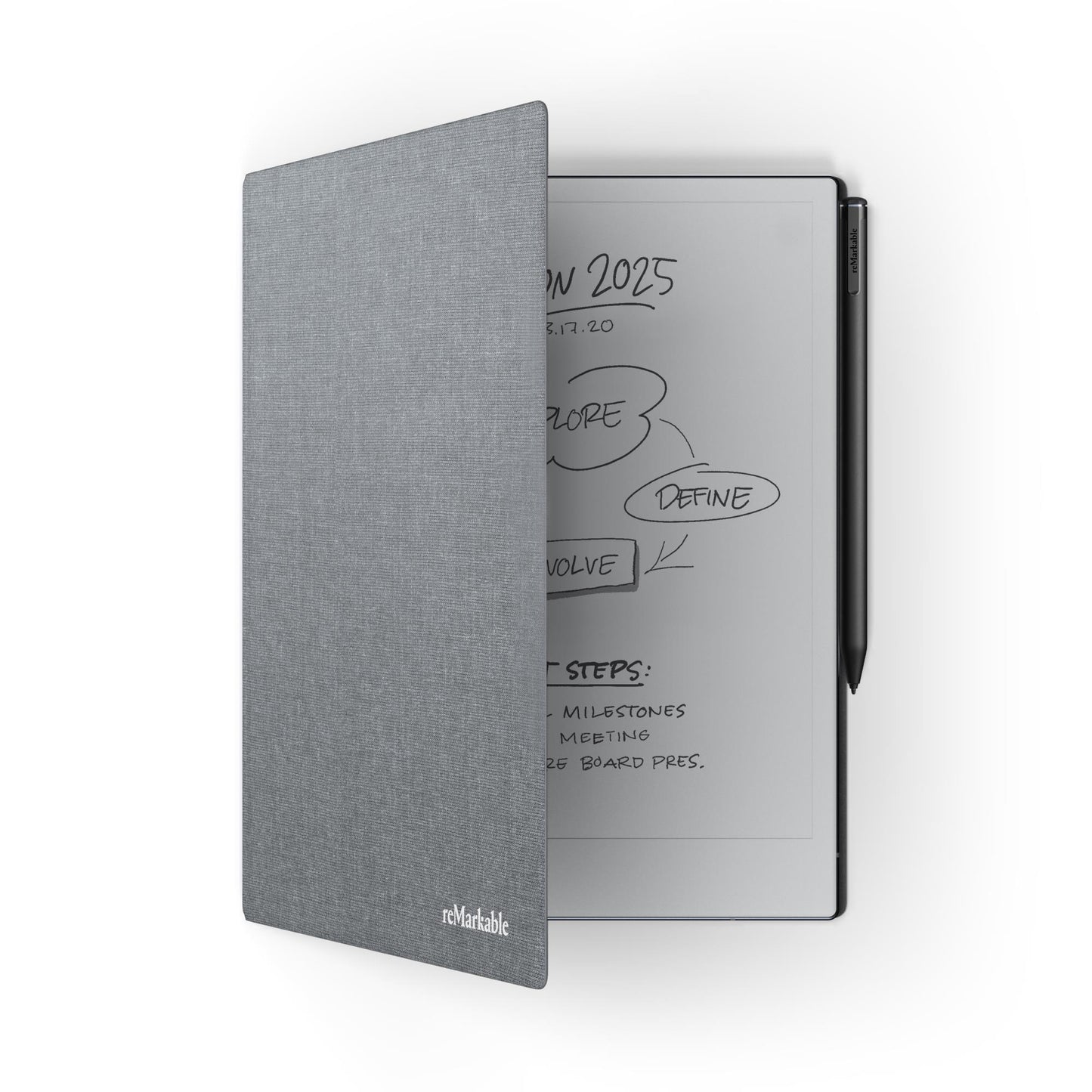 reMarkable 2 10.3" Paper Tablet with Marker Plus and Polymer Weave Book Folio (Grey)
