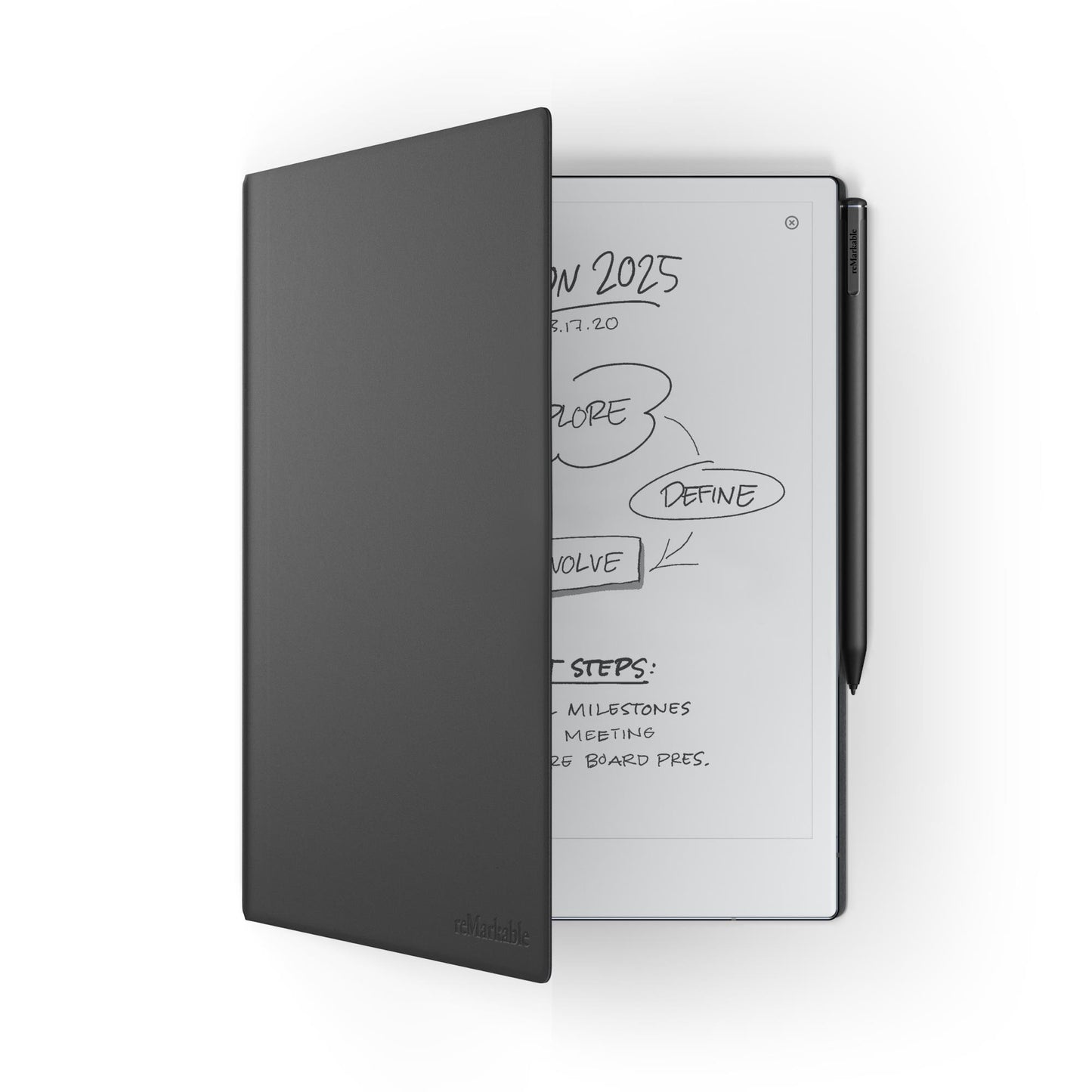 reMarkable 2 10.3" Paper Tablet with Marker Plus and Premium Leather Book Folio (Black)