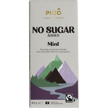 Pico No Sugar Added Dark Chocolate Bar Mint 80g
