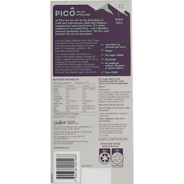 Pico No Sugar Added Dark Chocolate Bar Mint 80g